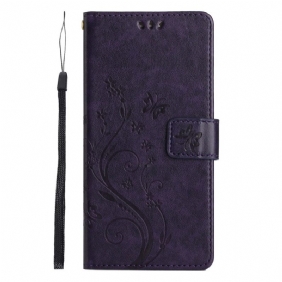 Leren Hoesje Voor Xiaomi 14t Pro Bloemenband