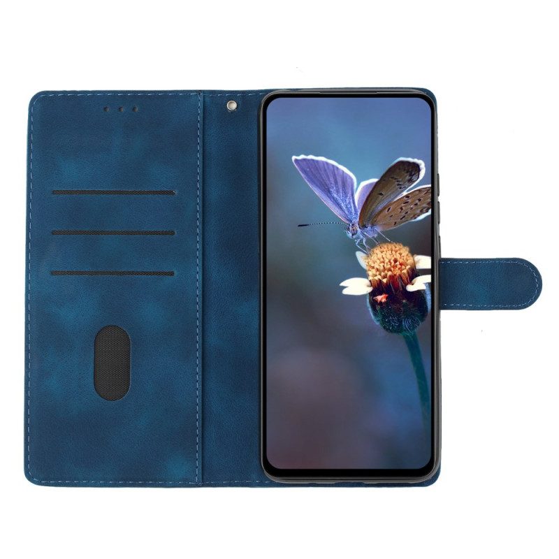 Leren Hoesje Xiaomi 14t Pro Bloemmotief Met Riempje