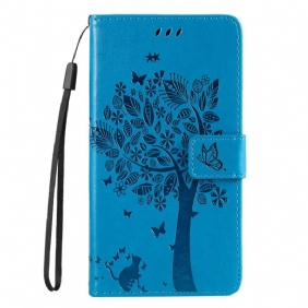 Leren Hoesje Xiaomi 14t Pro Kat- En Boompatroon