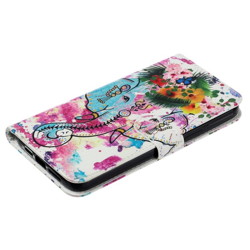 Leren Hoesje Xiaomi 14t Pro Premium Bloemenolifant