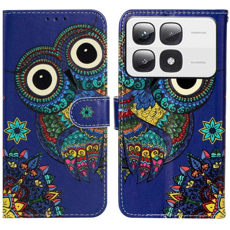 Leren Hoesje Xiaomi 14t Pro Premium Uil Bescherming Hoesje