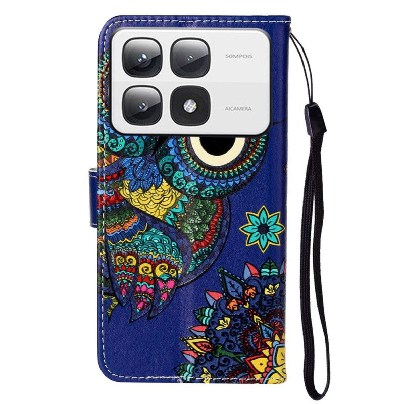 Leren Hoesje Xiaomi 14t Pro Premium Uil Bescherming Hoesje