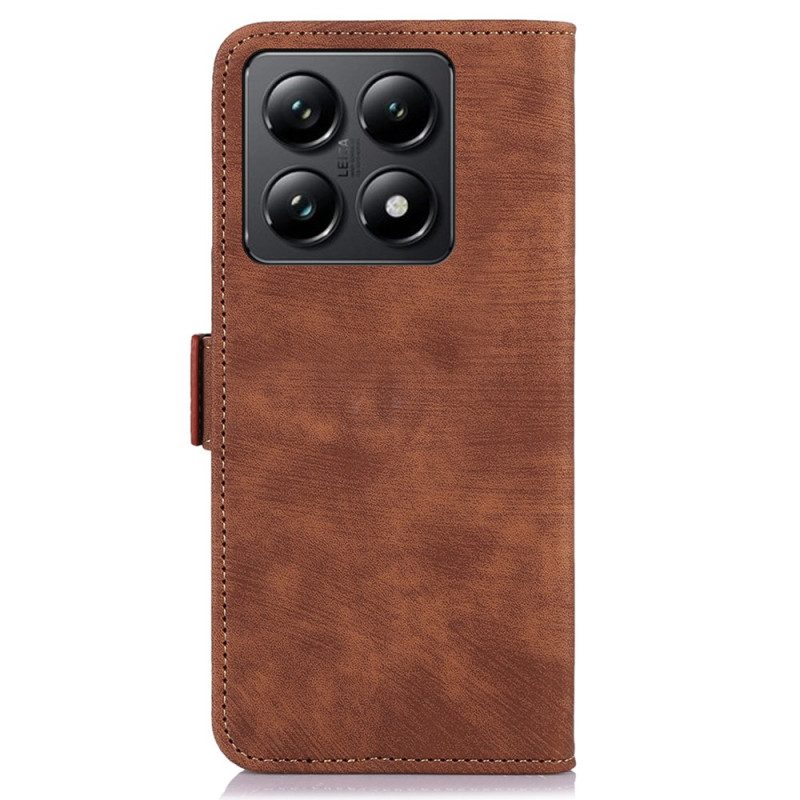 Leren Hoesje Xiaomi 14t Pro Retrostijl Abeel Bescherming Hoesje