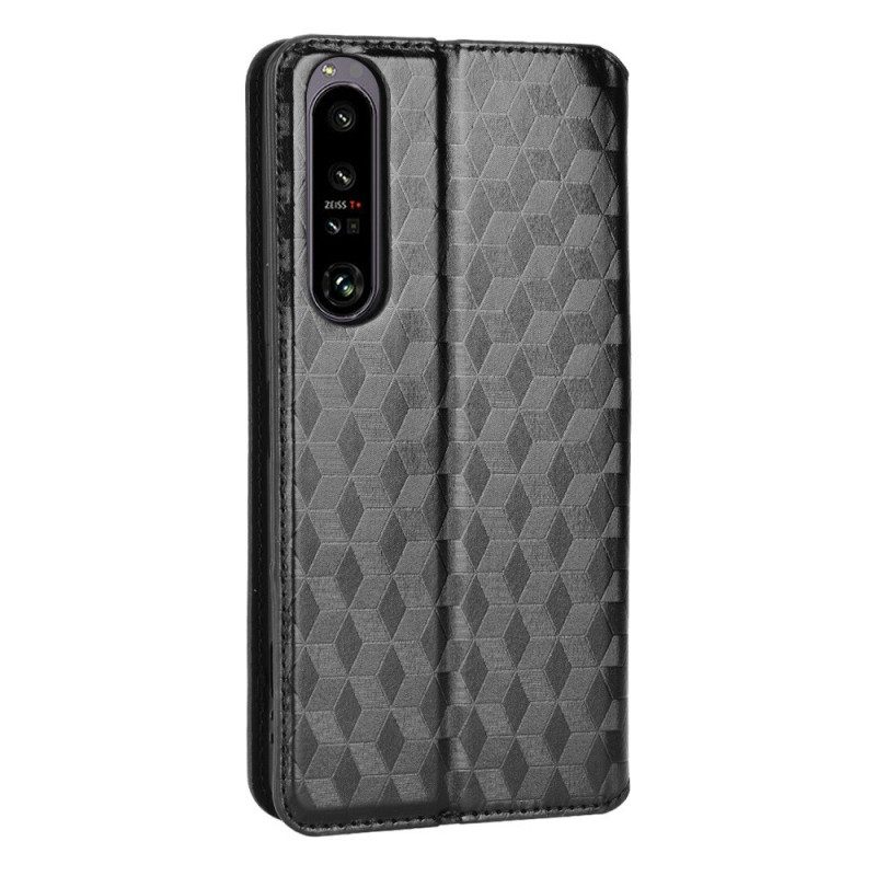 Bescherming Hoesje voor Sony Xperia 1 IV Folio-hoesje 3d Kubussen