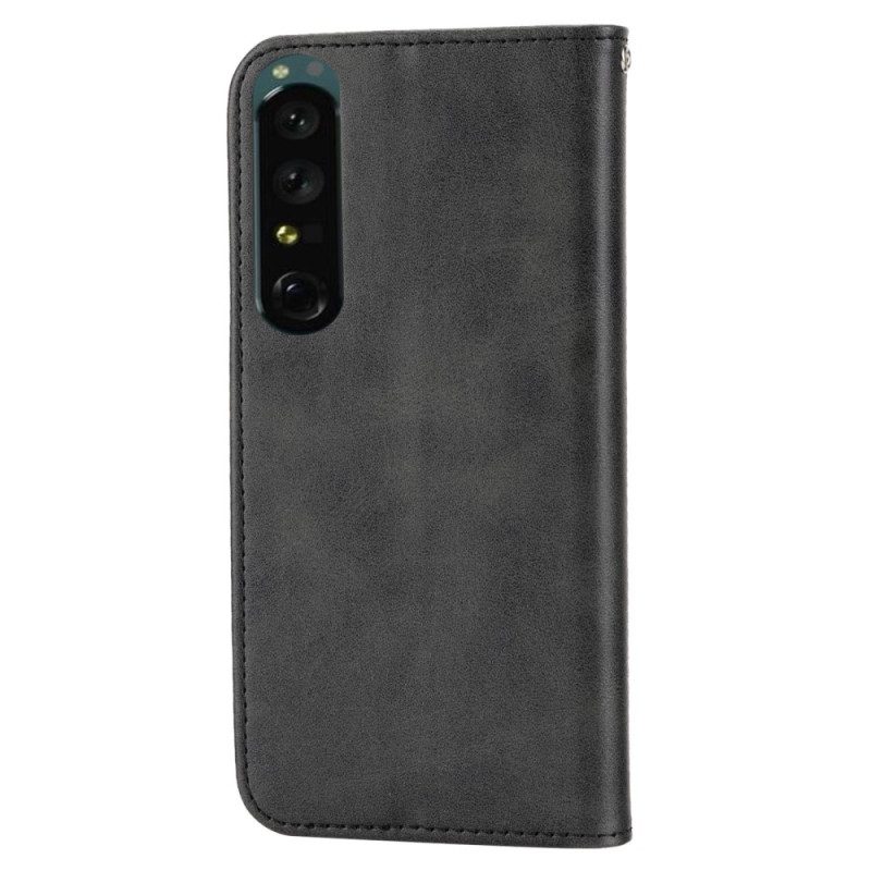 Bescherming Hoesje voor Sony Xperia 1 IV Folio-hoesje Leren Stijl Met 3d-patroon En Riem