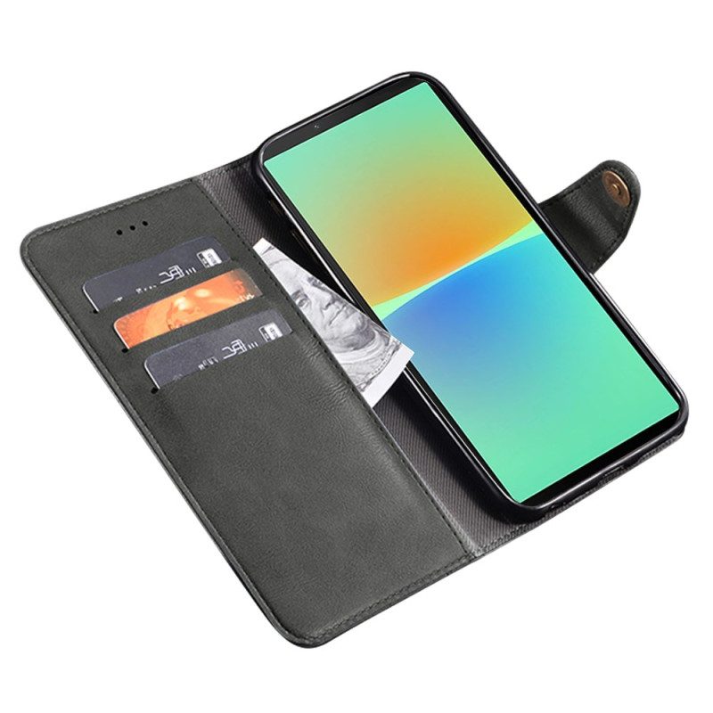 Flip Case voor Sony Xperia 1 IV Leerstijl Met Klinknagels Idewei