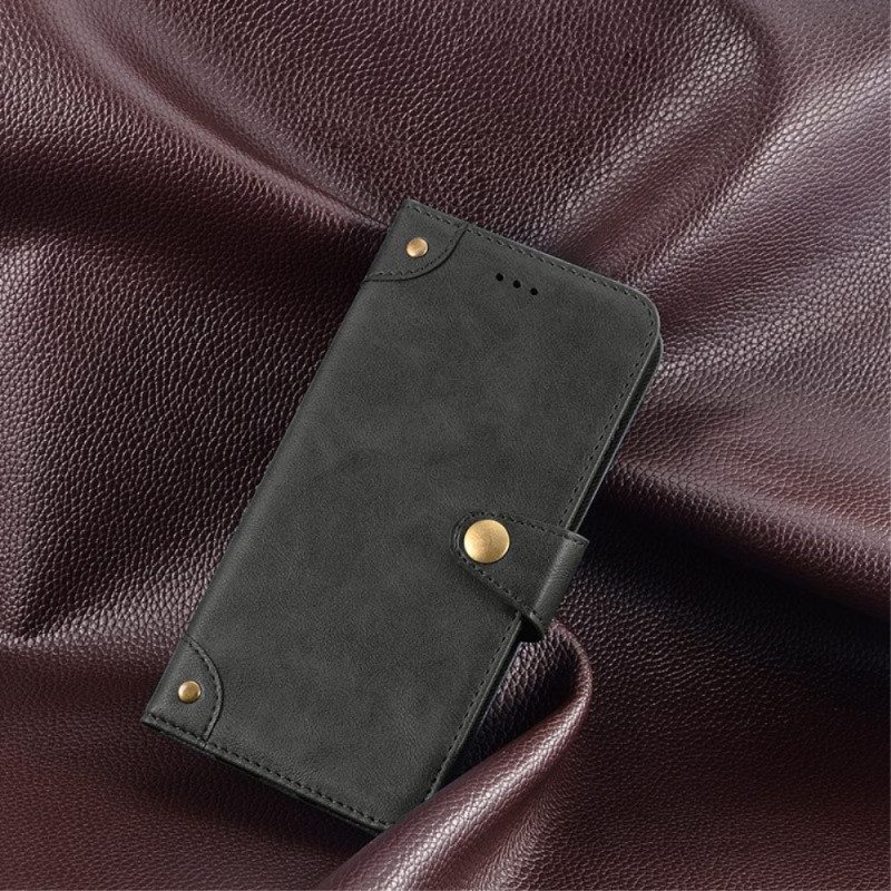 Flip Case voor Sony Xperia 1 IV Leerstijl Met Klinknagels Idewei