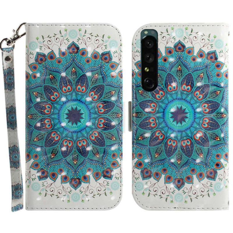 Flip Case voor Sony Xperia 1 IV Met Ketting Strakke Mandala