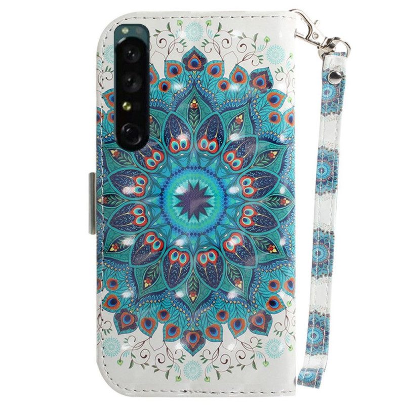 Flip Case voor Sony Xperia 1 IV Met Ketting Strakke Mandala