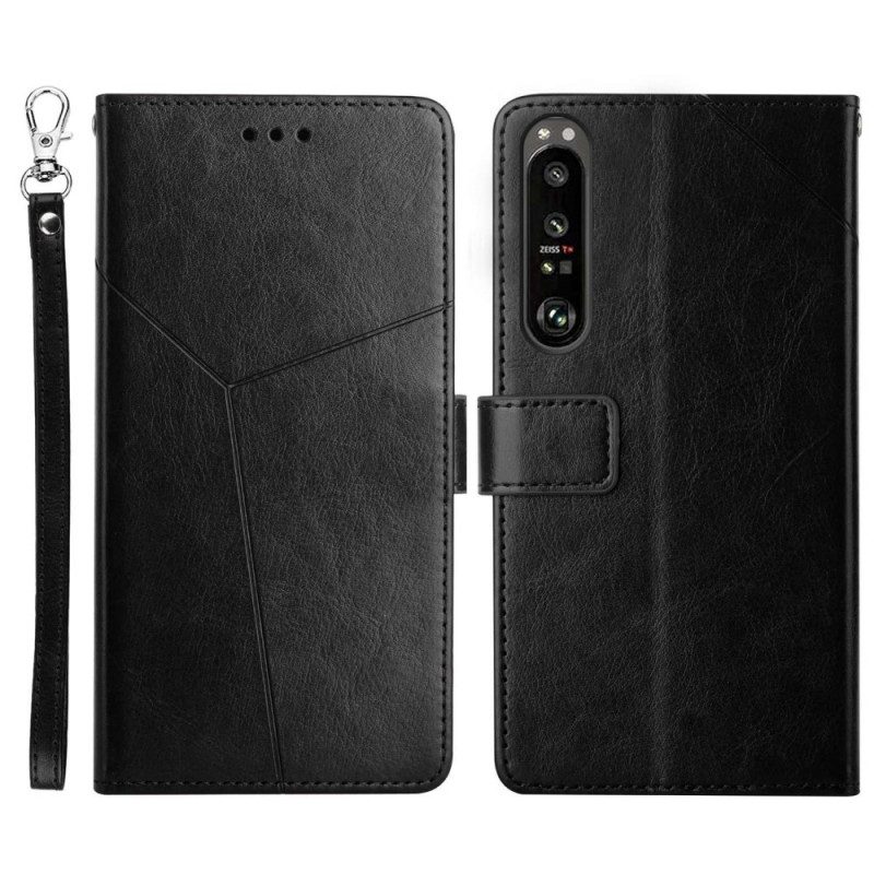 Flip Case voor Sony Xperia 1 IV Met Ketting Y-patroon Met Bandjes