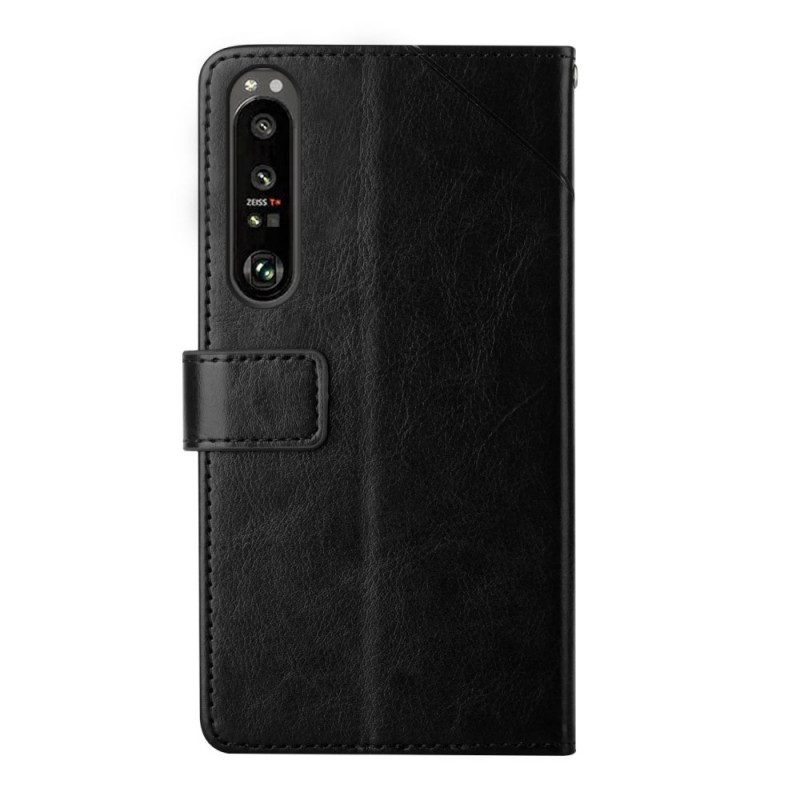 Flip Case voor Sony Xperia 1 IV Met Ketting Y-patroon Met Bandjes