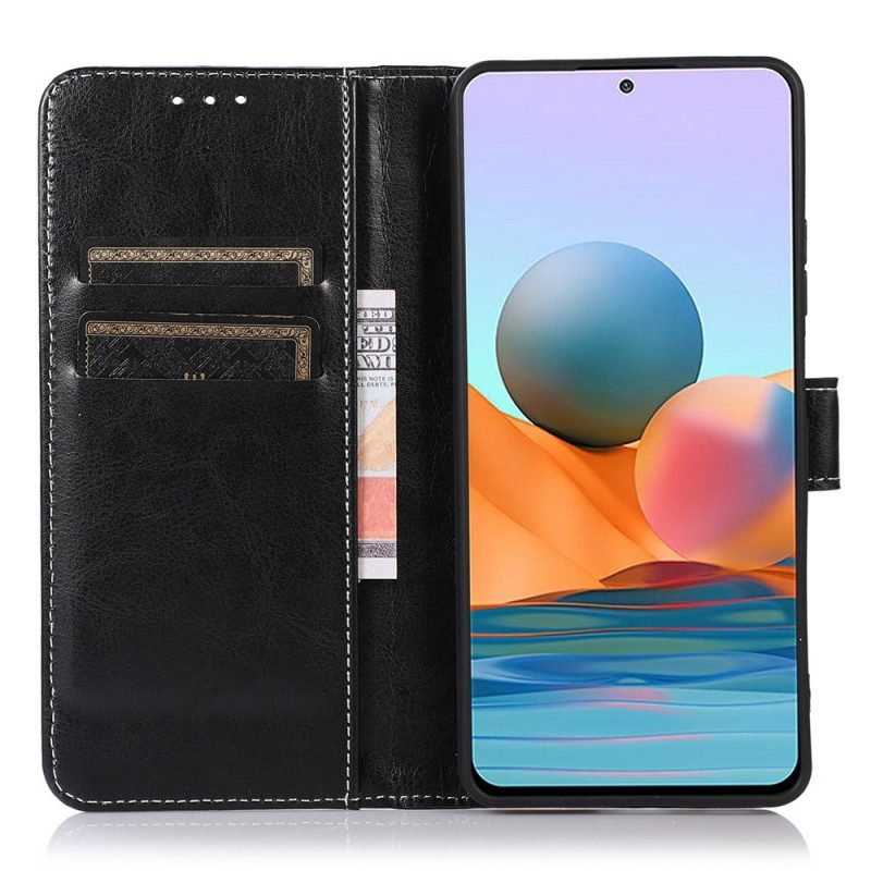 Flip Case voor Sony Xperia 1 IV Zichtbare Naden In Leerstijl