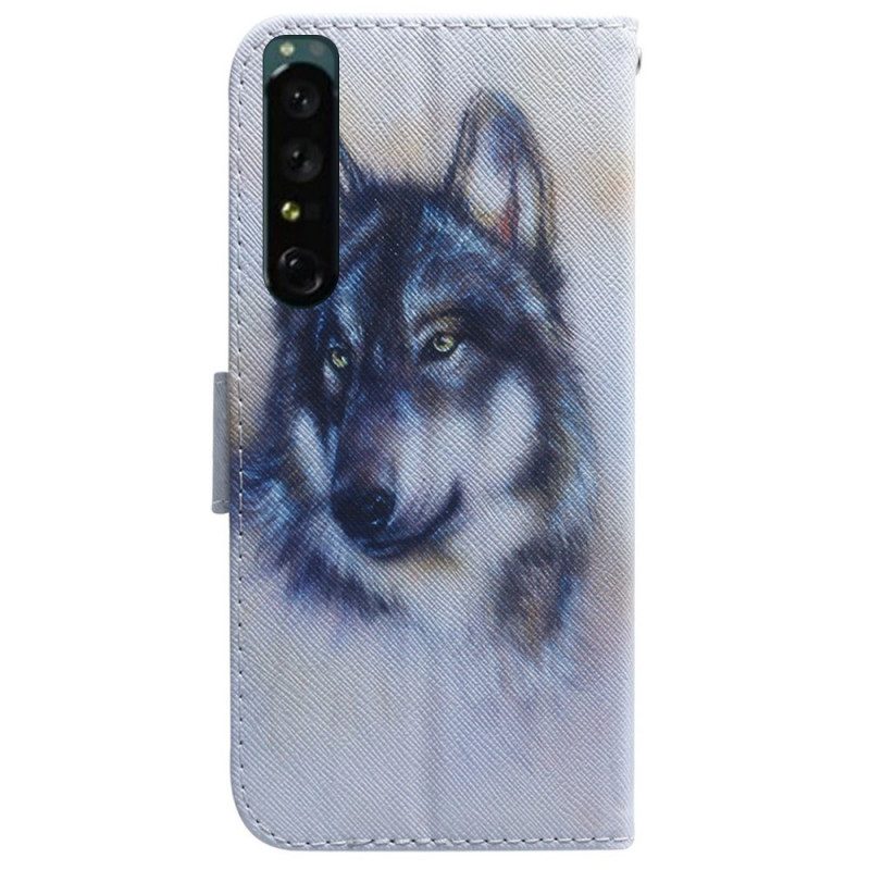 Folio-hoesje voor Sony Xperia 1 IV Aquarel Hond