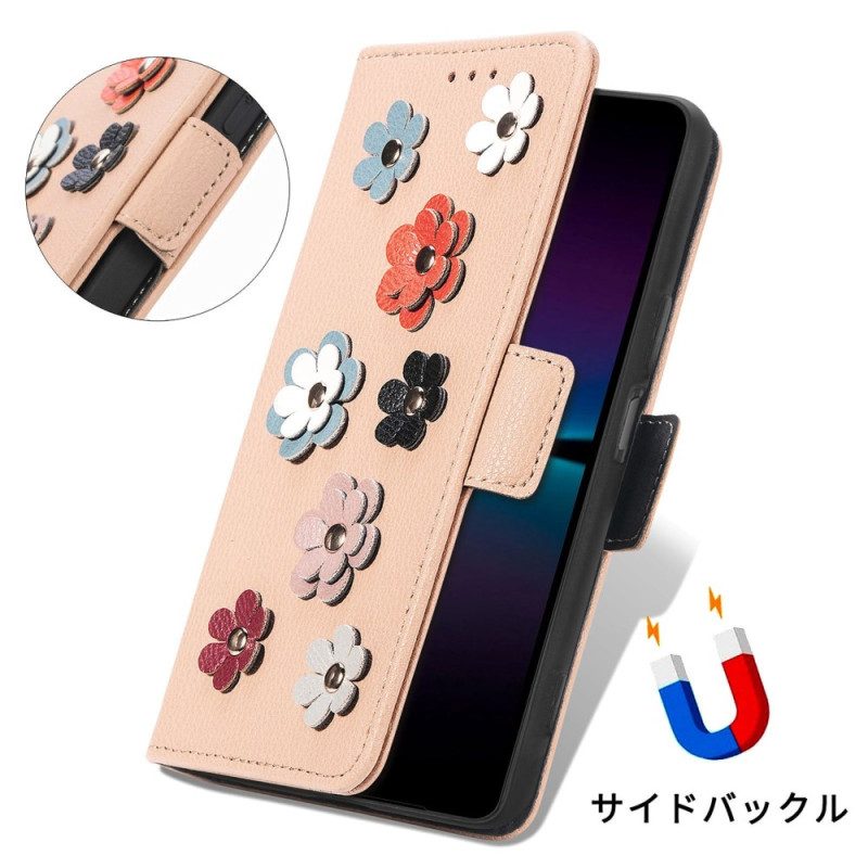 Folio-hoesje voor Sony Xperia 1 IV Decoratieve Bloemen