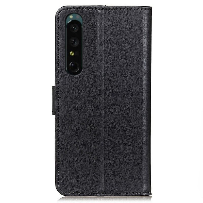 Folio-hoesje voor Sony Xperia 1 IV Effen Kunstleer