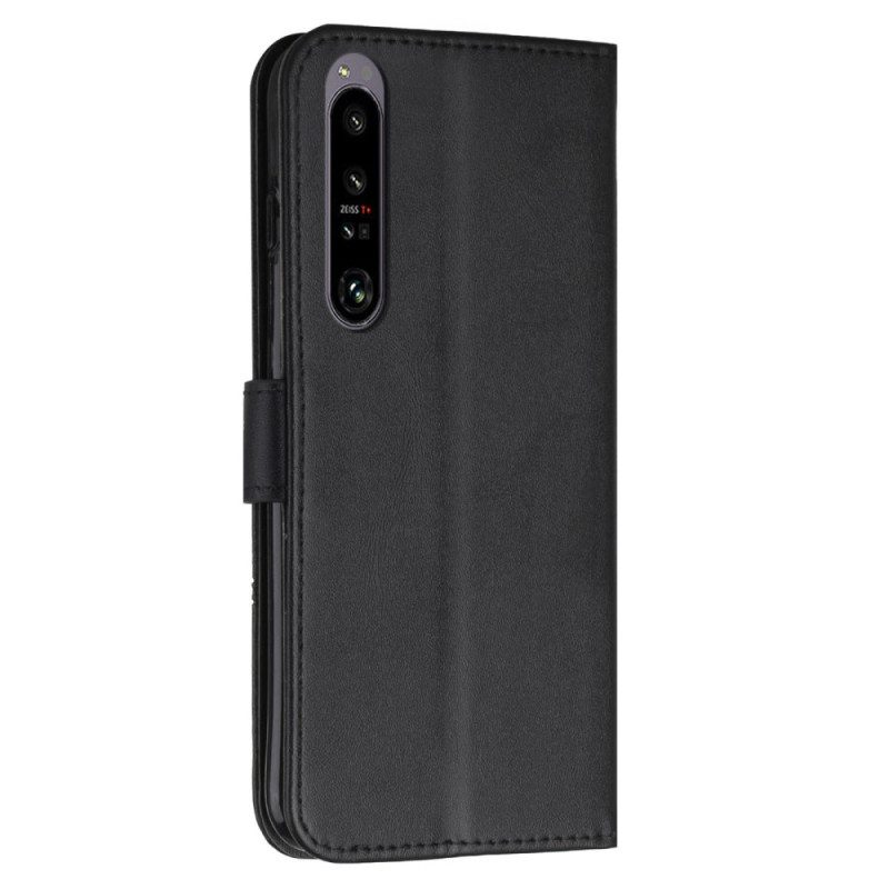 Folio-hoesje voor Sony Xperia 1 IV Geometrische Lederen Stijl Met Riem