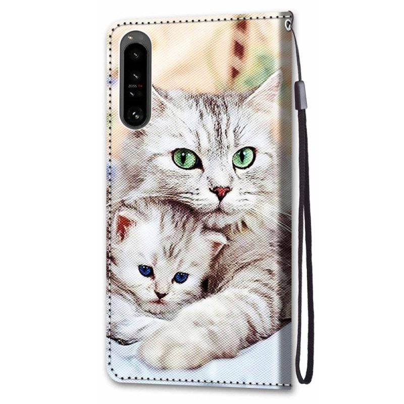 Folio-hoesje voor Sony Xperia 1 IV Katten Familie