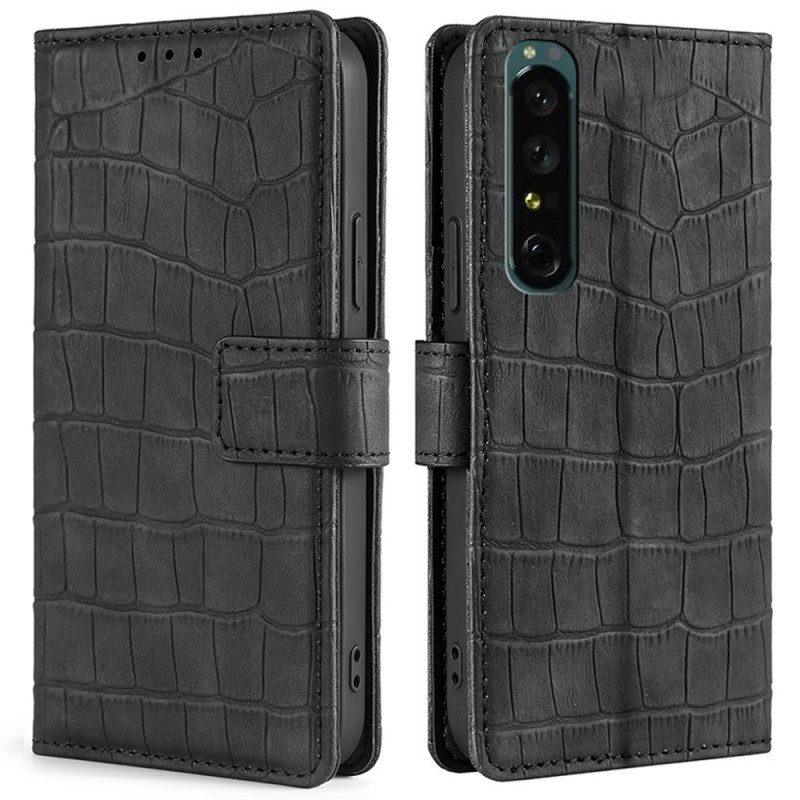 Folio-hoesje voor Sony Xperia 1 IV Krokodil Stijl