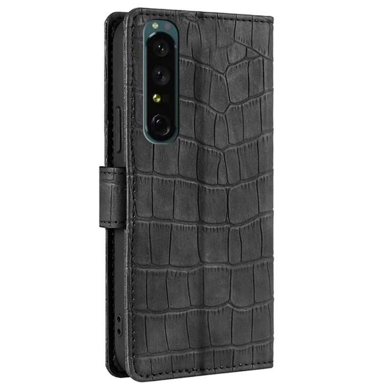 Folio-hoesje voor Sony Xperia 1 IV Krokodil Stijl