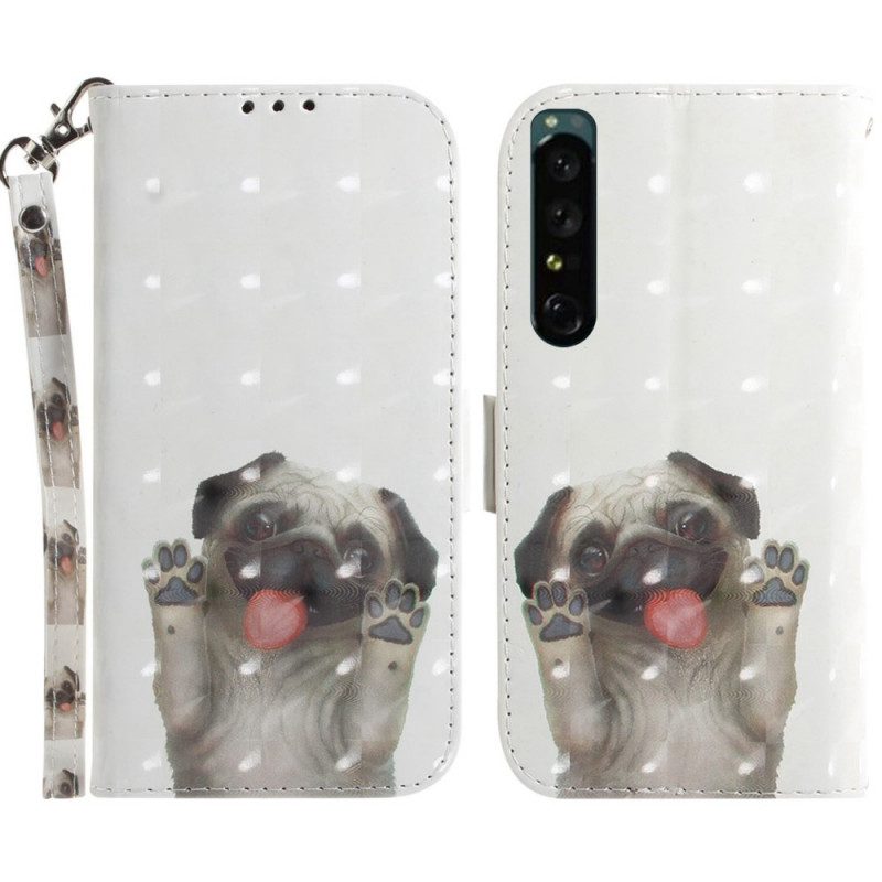 Folio-hoesje voor Sony Xperia 1 IV Met Ketting String Hond