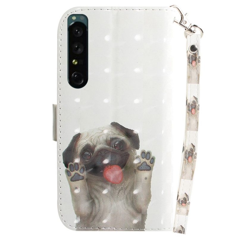 Folio-hoesje voor Sony Xperia 1 IV Met Ketting String Hond