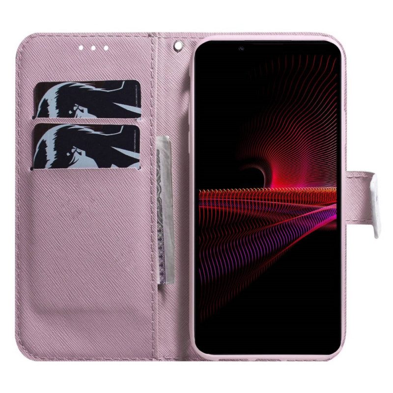 Folio-hoesje voor Sony Xperia 1 IV Met Ketting String Katten