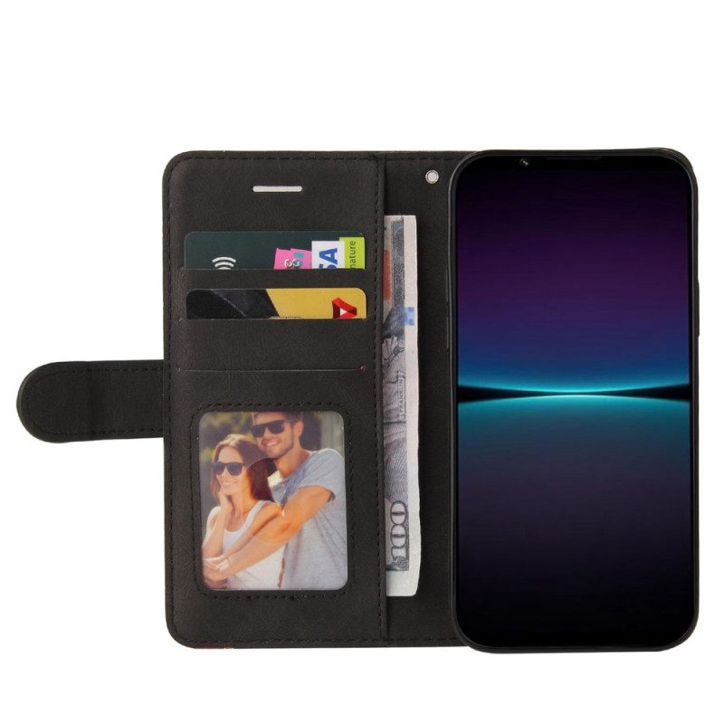 Folio-hoesje voor Sony Xperia 1 IV Met Ketting Tweekleurige Riem