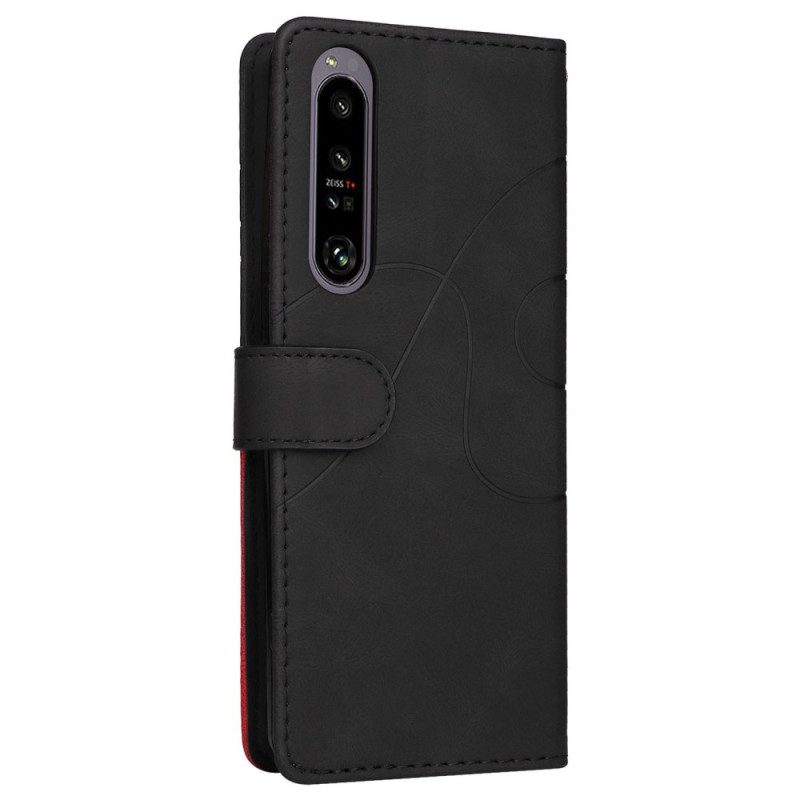 Folio-hoesje voor Sony Xperia 1 IV Met Ketting Tweekleurige Riem