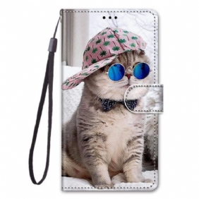 Folio-hoesje voor Sony Xperia 1 IV Met Ketting Yo Kat Met Riem