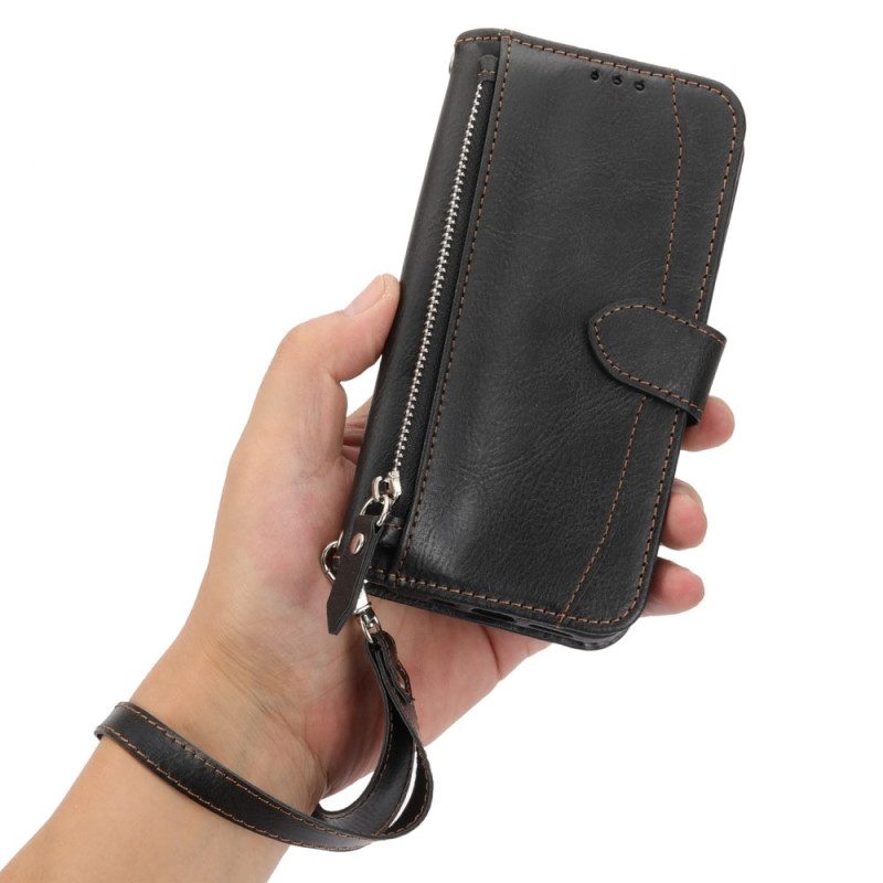 Folio-hoesje voor Sony Xperia 1 IV Portemonnee Leren Portemonnee Met Lanyard En Schouderriem