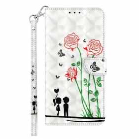 Folio-hoesje voor Sony Xperia 1 IV Rozen Met Lanyard