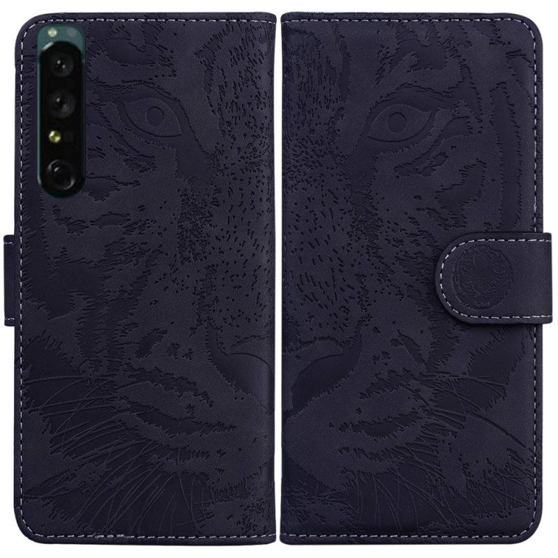 Folio-hoesje voor Sony Xperia 1 IV Tijger Print