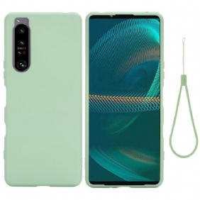 Hoesje voor Sony Xperia 1 IV Met Ketting Vloeibare Siliconen Met Bandjes