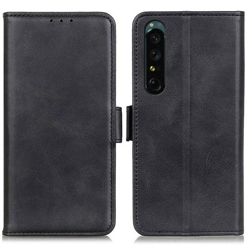 Leren Hoesje voor Sony Xperia 1 IV Dubbele Sluiting