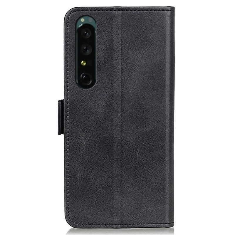 Leren Hoesje voor Sony Xperia 1 IV Dubbele Sluiting