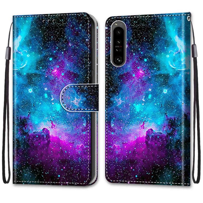 Leren Hoesje voor Sony Xperia 1 IV Kosmische Hemel