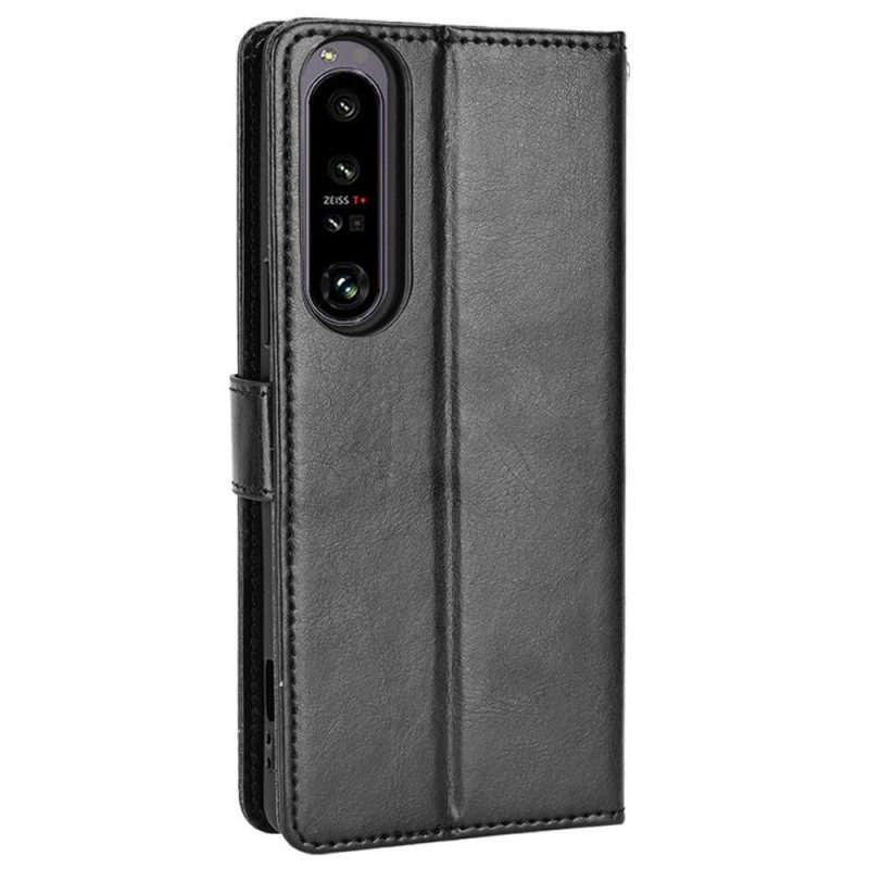 Leren Hoesje voor Sony Xperia 1 IV Met Ketting Flitsende Bandjes