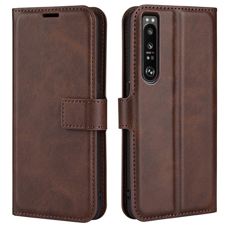 Leren Hoesje voor Sony Xperia 1 IV Retro Leereffect