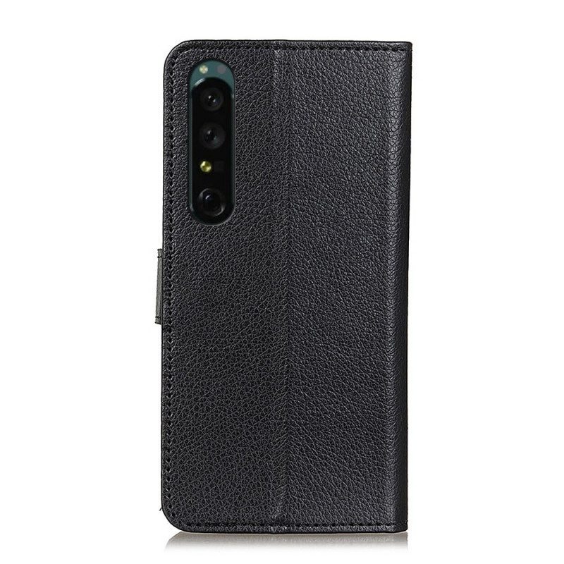 Leren Hoesje voor Sony Xperia 1 IV Traditioneel Litchi Kunstleer