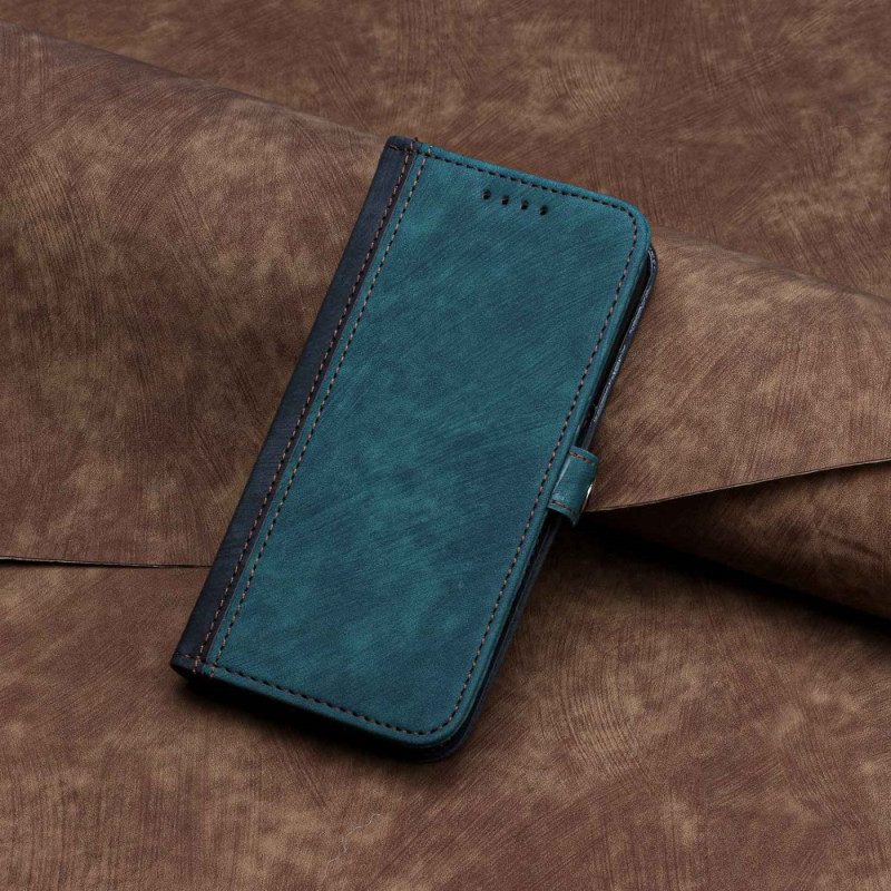 Leren Hoesje voor Sony Xperia 1 IV Tweekleurig Met Riem