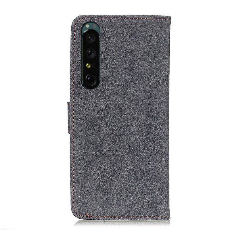 Leren Hoesje voor Sony Xperia 1 IV Vintage Khazneh Splitleer