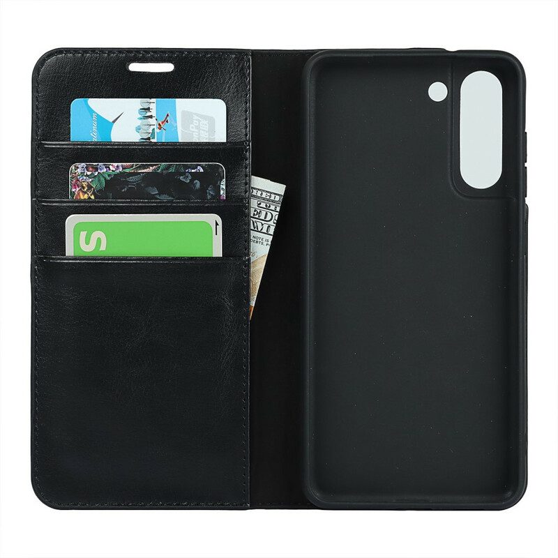 Bescherming Hoesje voor Samsung Galaxy S21 FE Folio-hoesje Echt Leer Voorgestelde Kleuren