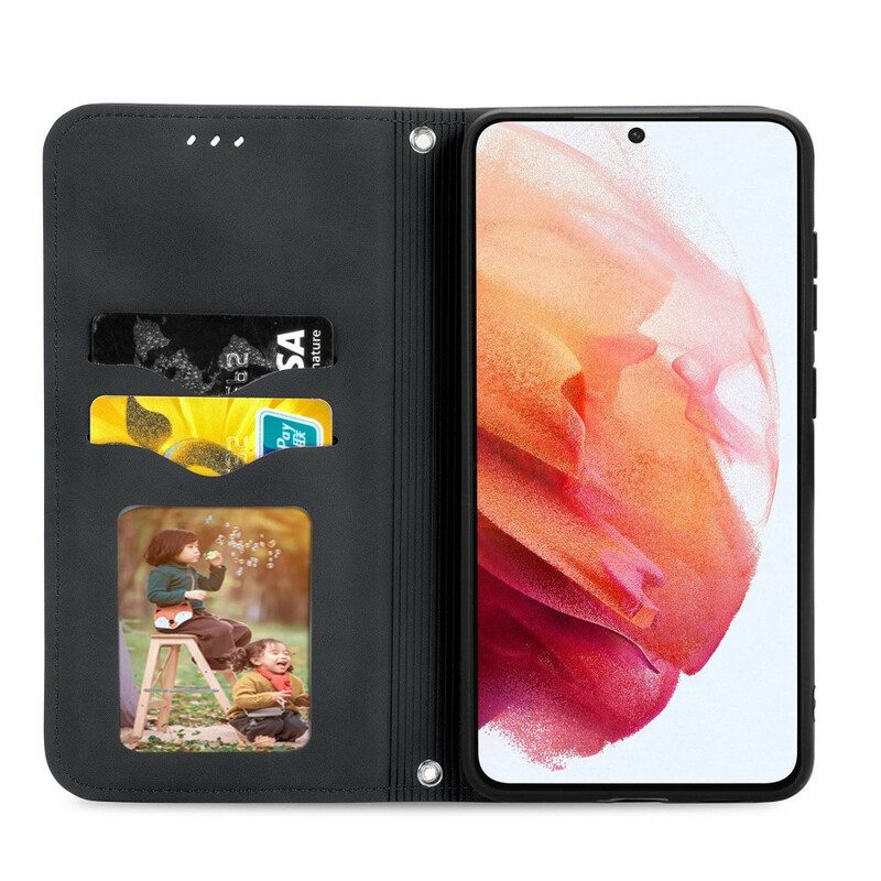 Bescherming Hoesje voor Samsung Galaxy S21 FE Folio-hoesje Vintage Kunstleer