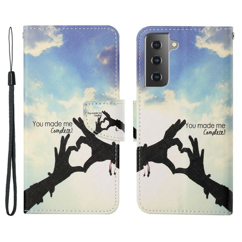 Flip Case voor Samsung Galaxy S21 FE Compleet Met Koord