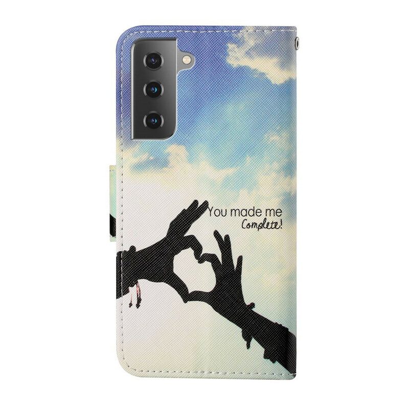 Flip Case voor Samsung Galaxy S21 FE Compleet Met Koord