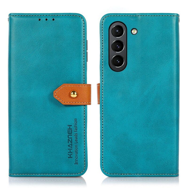 Flip Case voor Samsung Galaxy S21 FE Kunstleer Met Khazneh-riem