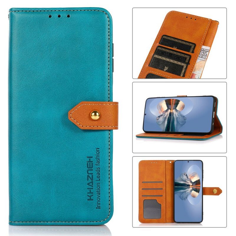 Flip Case voor Samsung Galaxy S21 FE Kunstleer Met Khazneh-riem