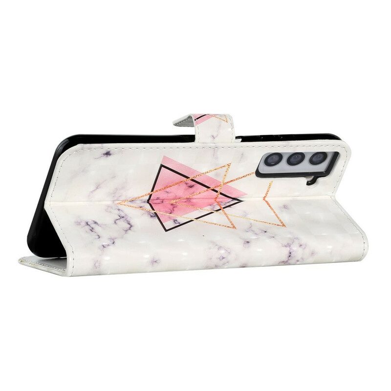 Flip Case voor Samsung Galaxy S21 FE Pailletten Driehoek