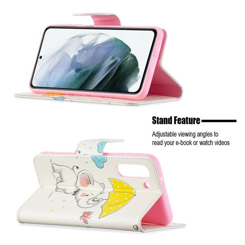 Folio-hoesje voor Samsung Galaxy S21 FE Baby Olifant