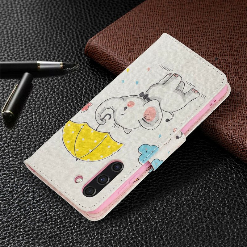 Folio-hoesje voor Samsung Galaxy S21 FE Baby Olifant